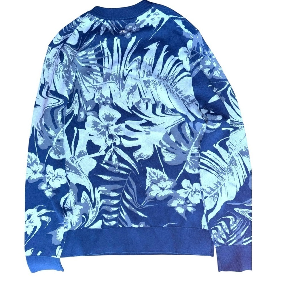 New J. Lindeberg Men’s Percy Hibiscus Blue Sweater Large - Picture 8 of 11